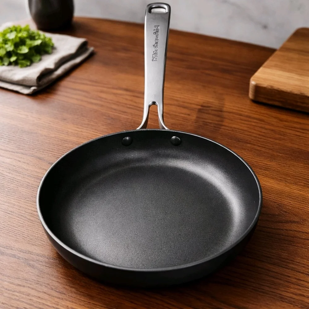 KitchenAid Black Nonstick Frypan with Stainless Steel Handle